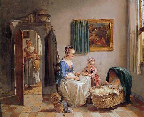Willem van A family in an interior oil painting image